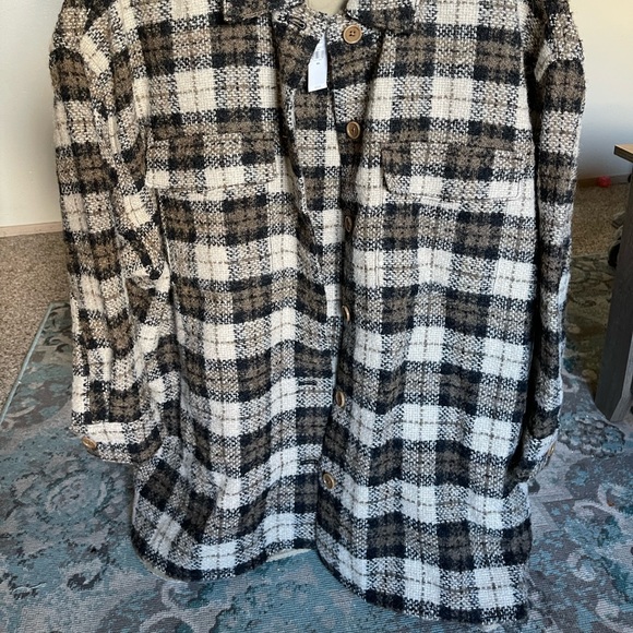 NWT Banana Republic oversized Italian boucle shirt jacket - Picture 2 of 13